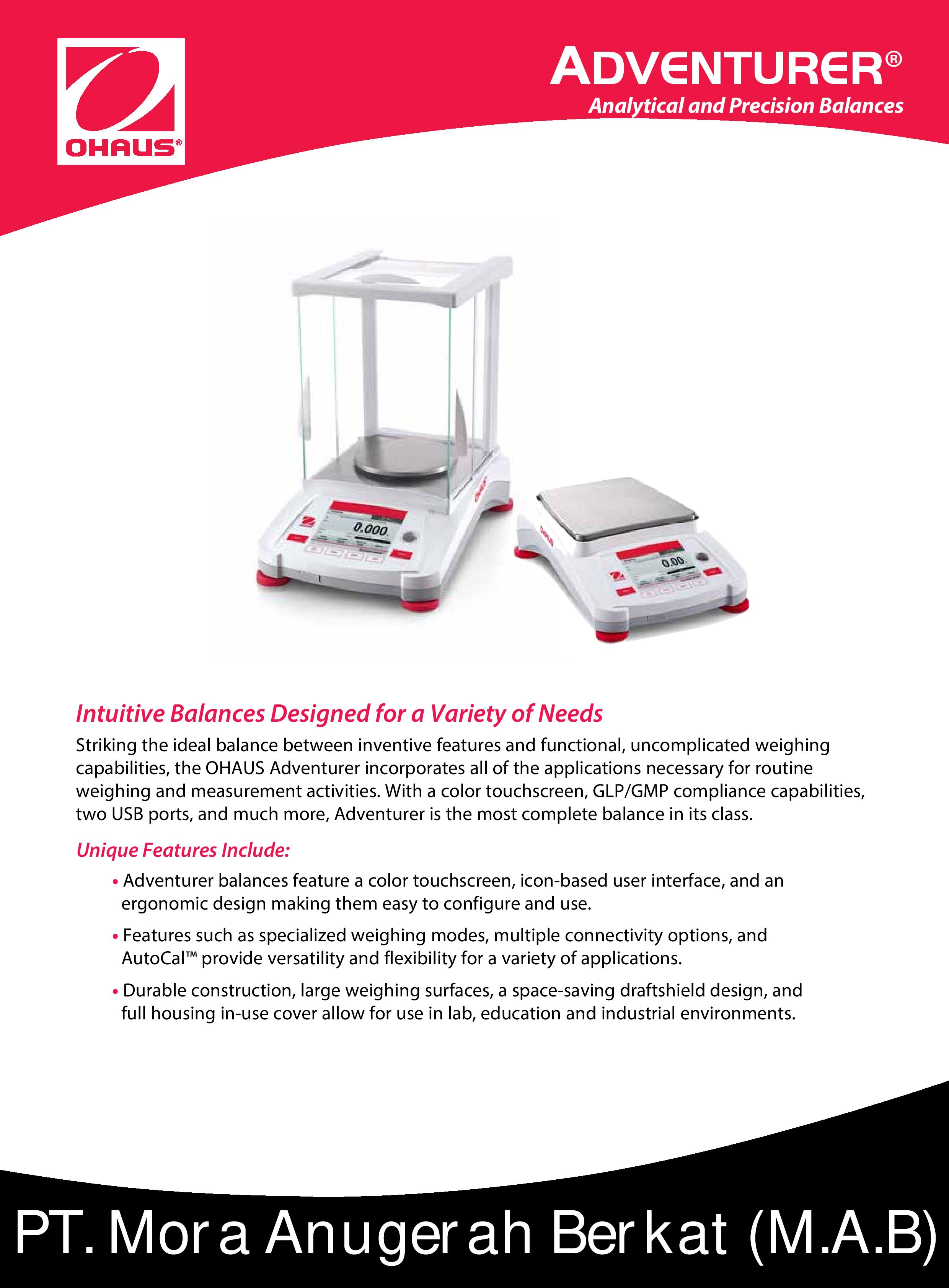 OHAUS ADVENTURER Analytical and Precision Balances