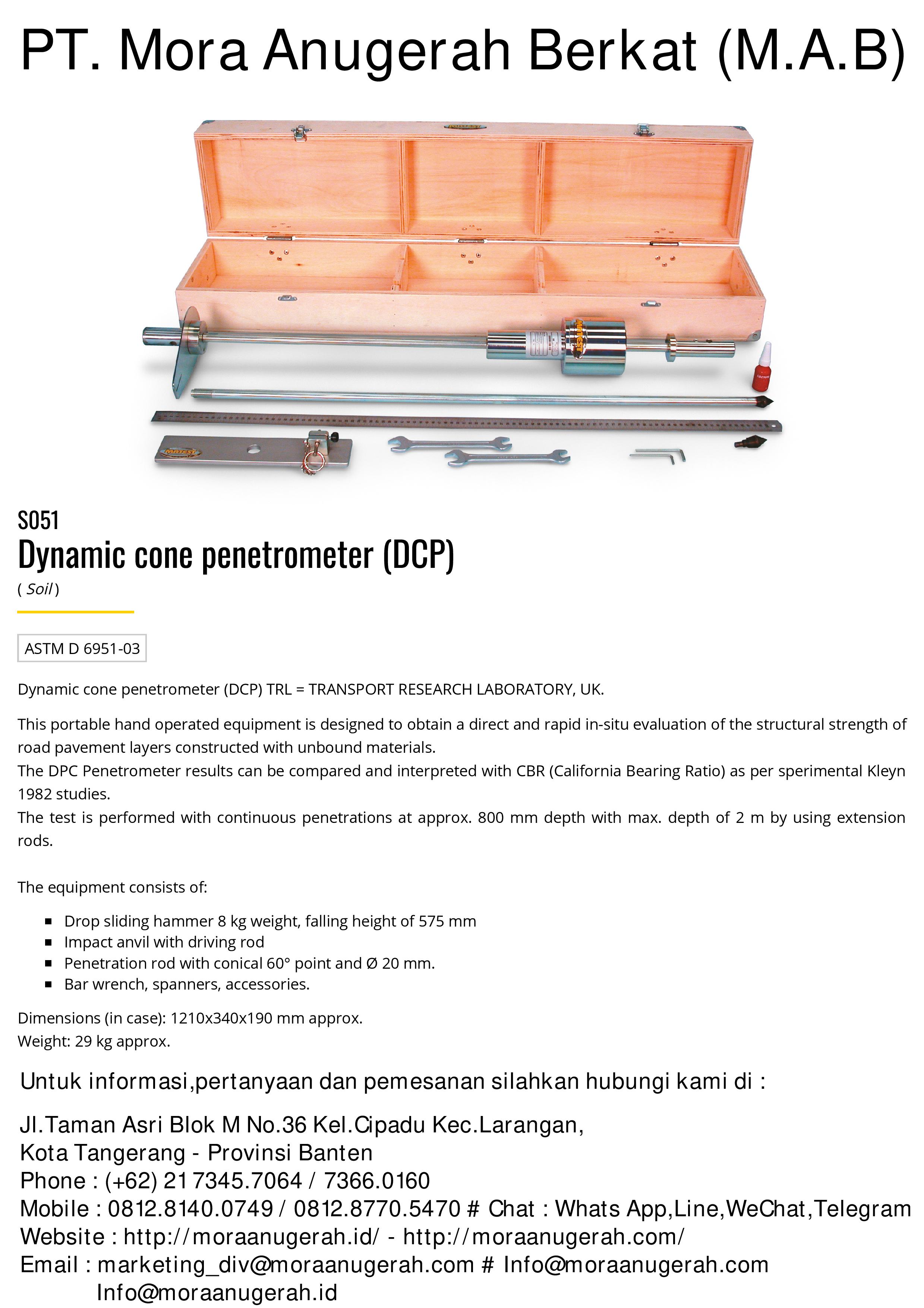 MATEST - S051 - Dynamics Cone Penetrometer
