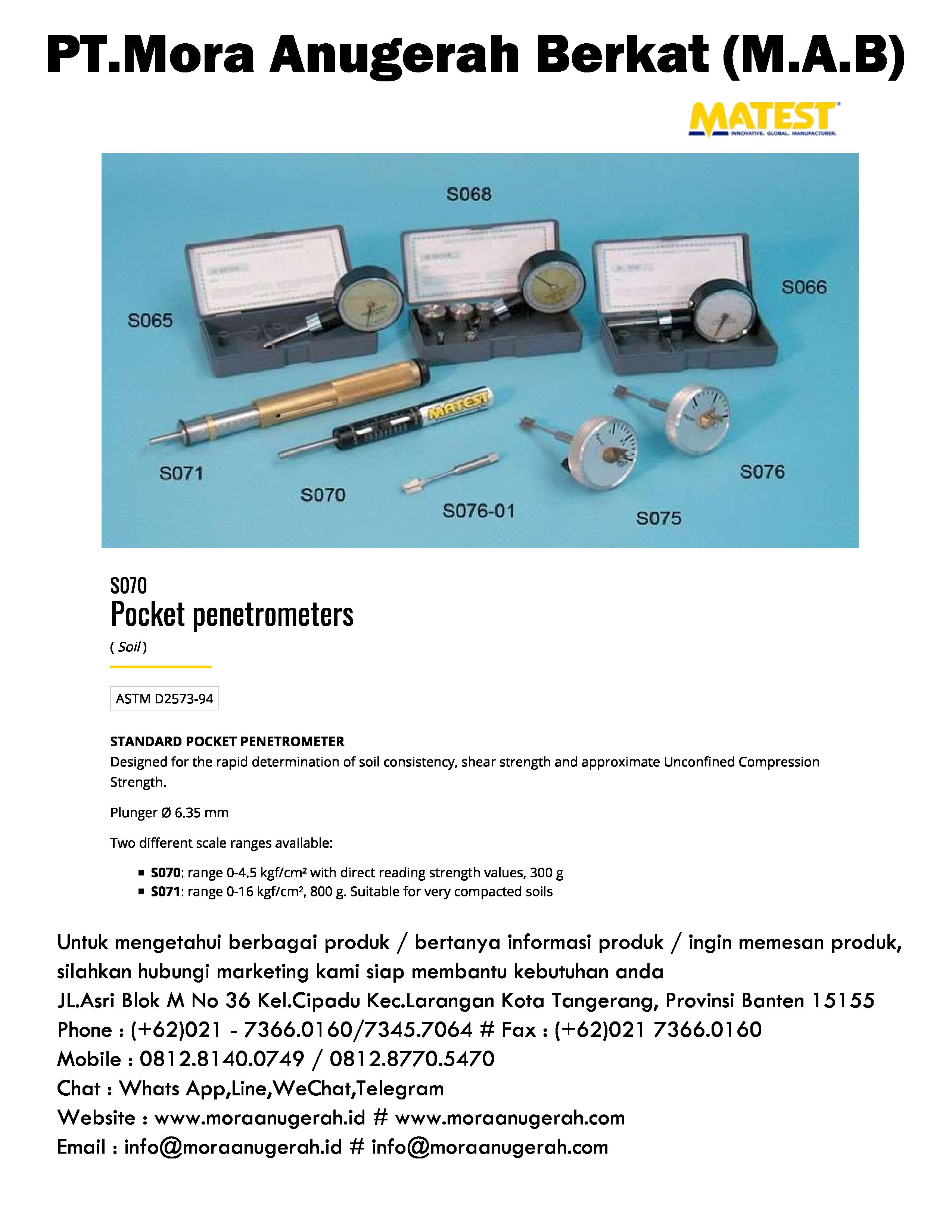 MATEST [S070] Pocket Penetrometers