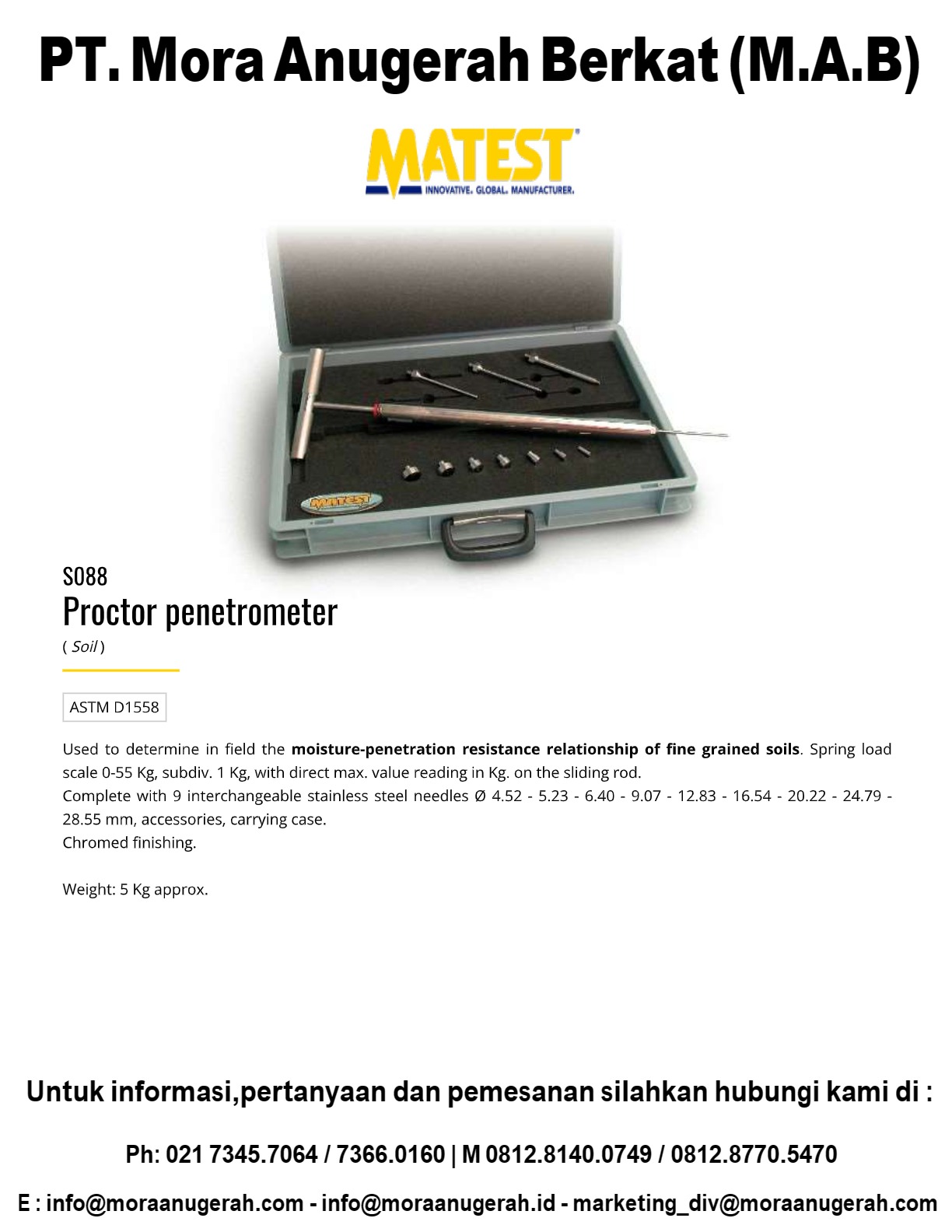 MATEST [S088] Proctor Penetrometer