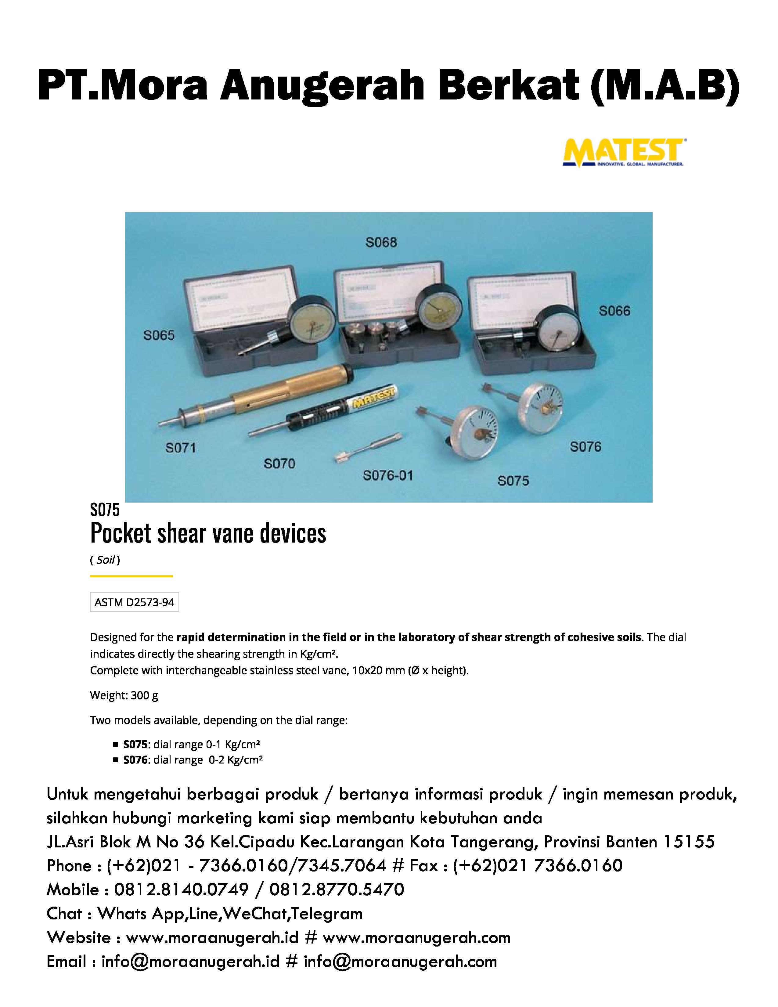 MATEST [S075] Pocket Shear Vane Device