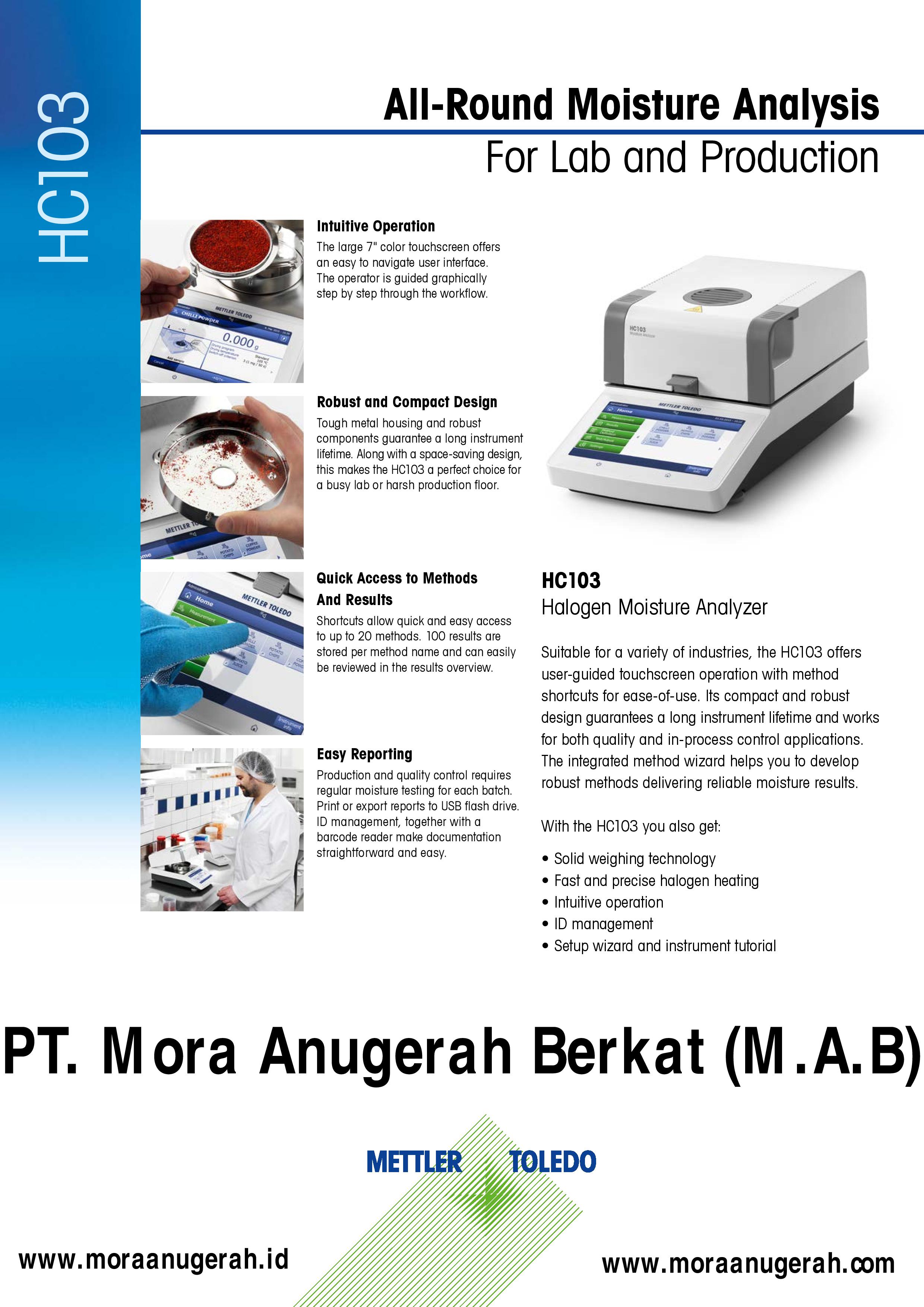 METTLER TOLEDO - HC103 Halogen Moisture Analyzer