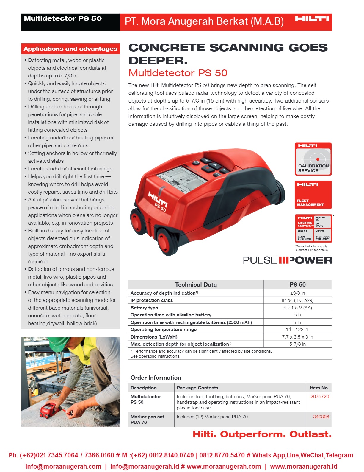 HILTI Concrete Scanner [Multidetector PS 50]