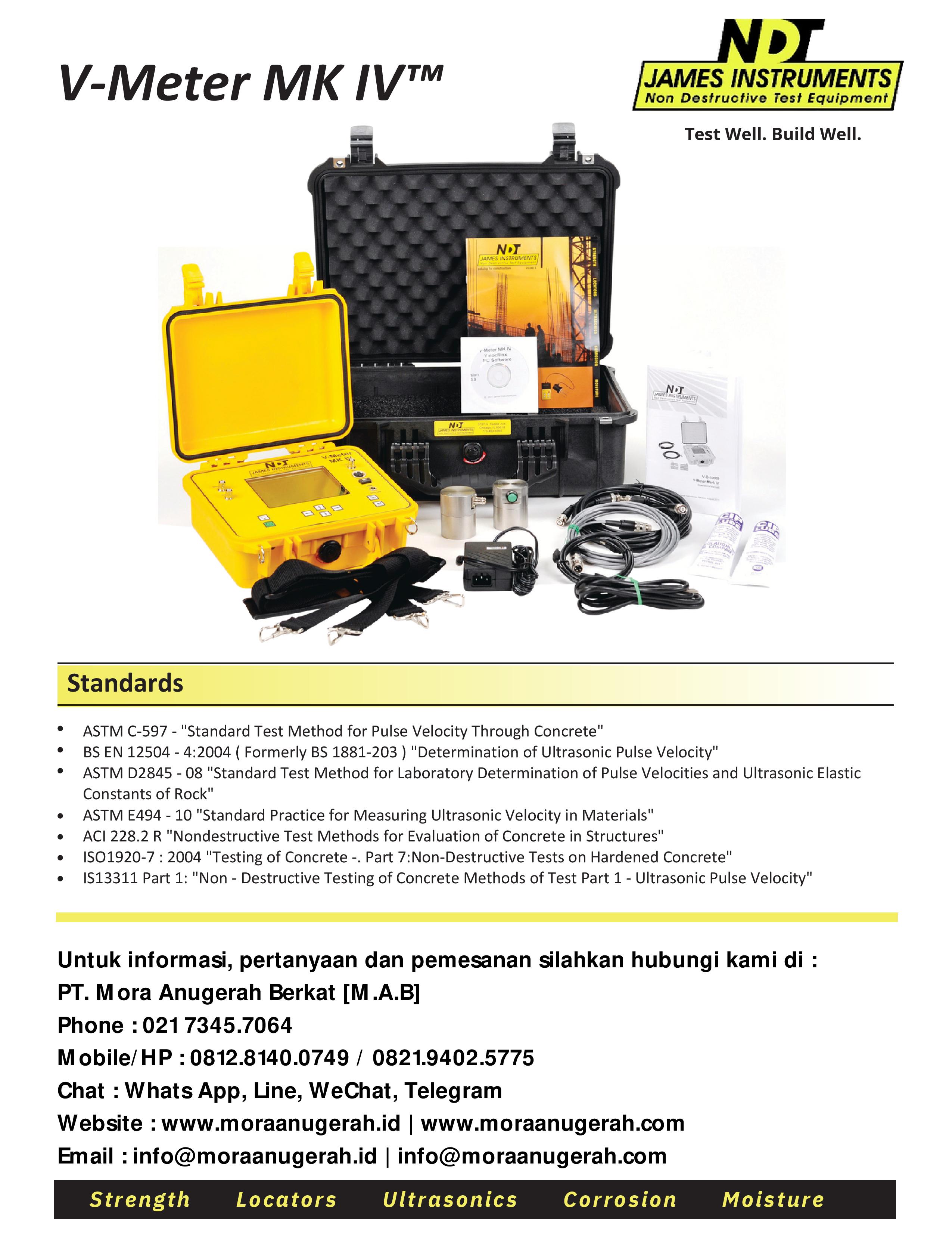 V-Meter MK IV (UPV) Ultrasonic Pulse Velocity System