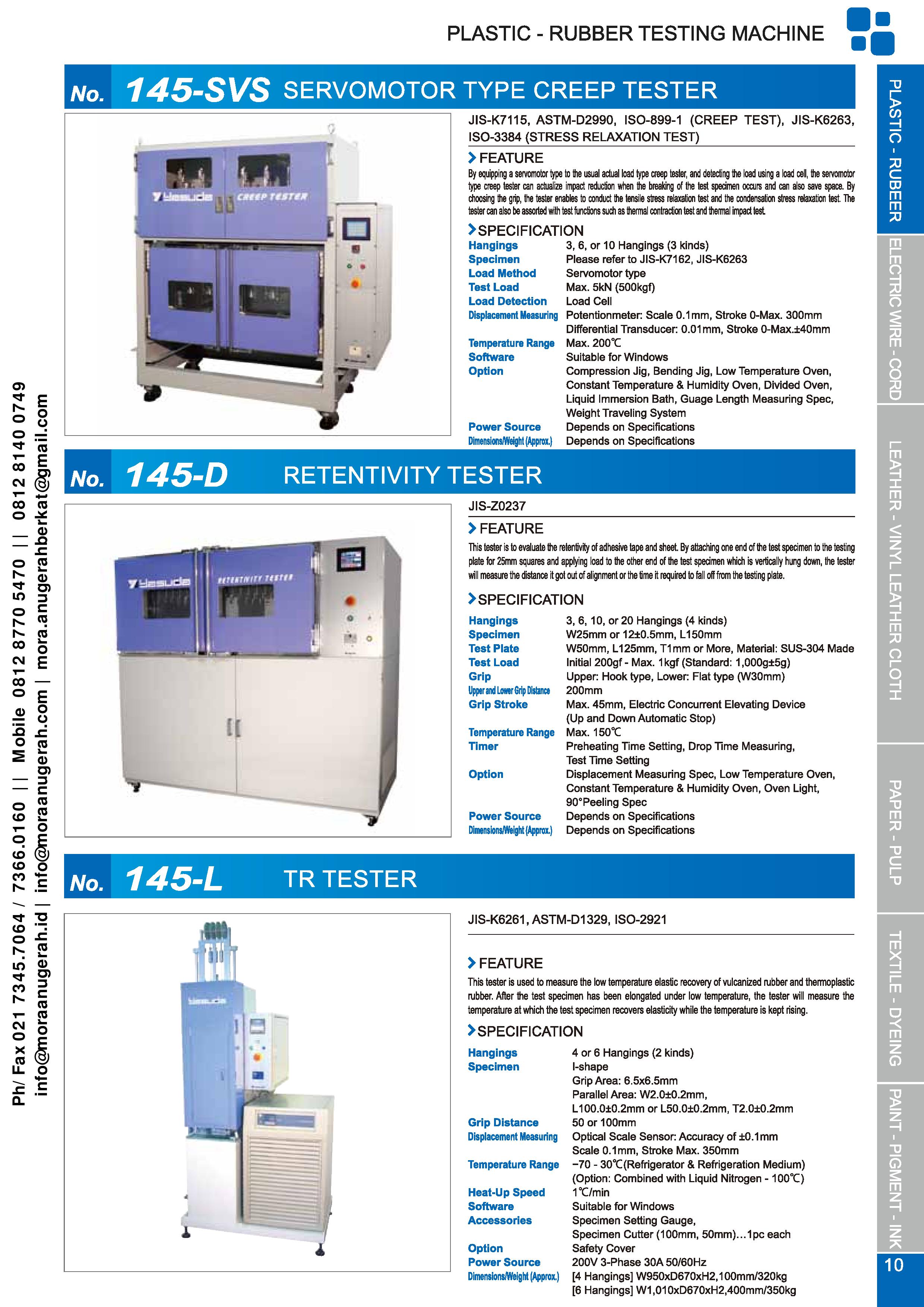 No.145-D Retentivity Tester dan No.145-L TR Tester