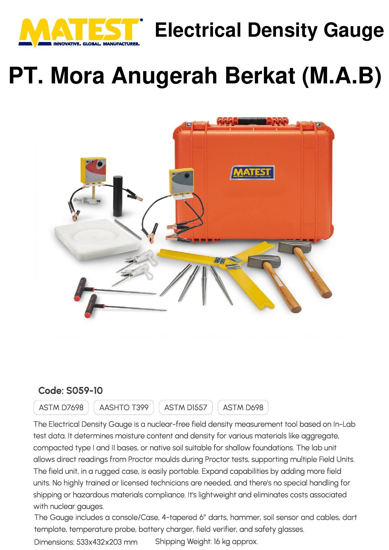 MATEST [S059-10] Electrical Density Gauge