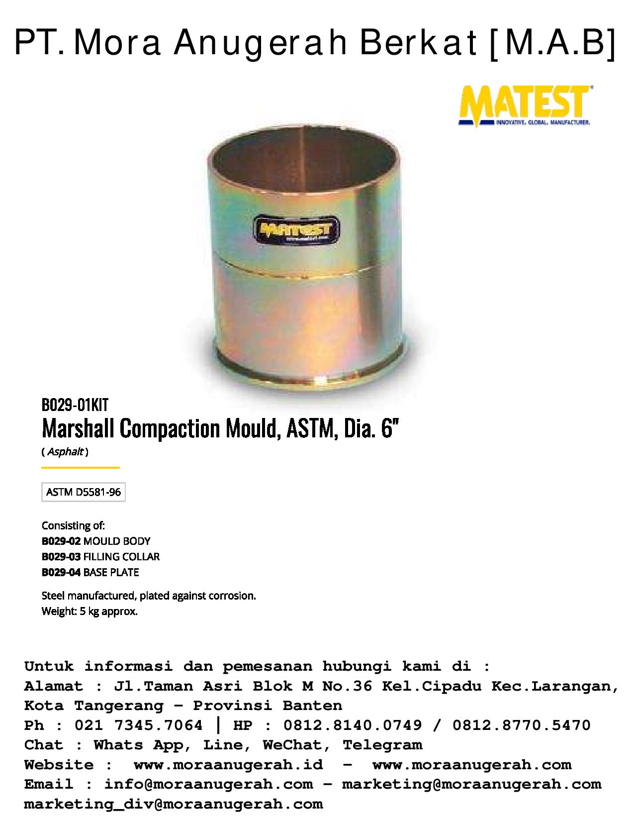 MATEST Marshall Compaction Mould (ASTM/EN)