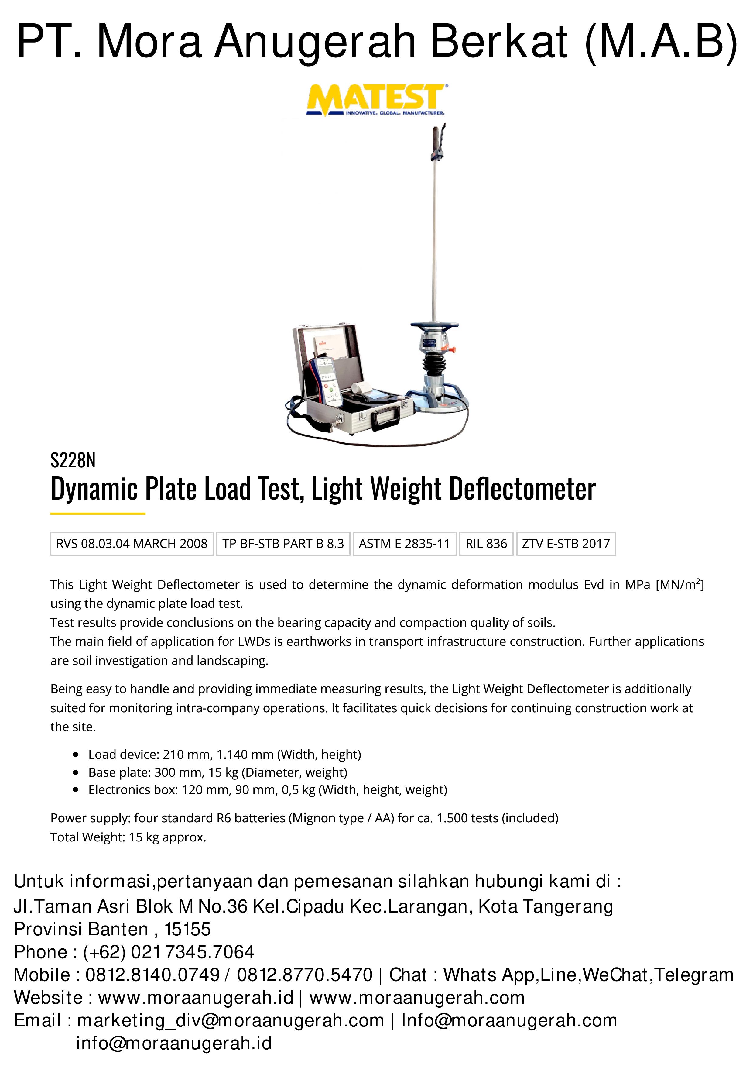 MATEST [S228N] Dynamic Plate Load Test