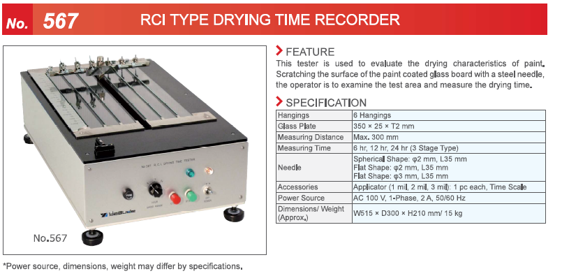 Yasuda Seiki - No.567 RCI Type Drying Time Recorder